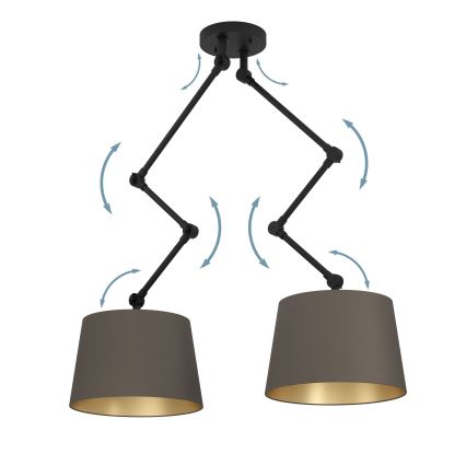 Eglo - Luster na tyči 2xE27/40W/230V hnedá