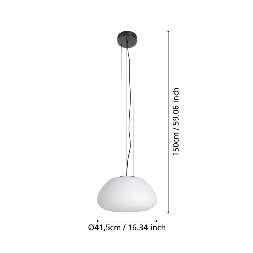 Eglo - Luster na lanku 1xE27/40W/230V čierna