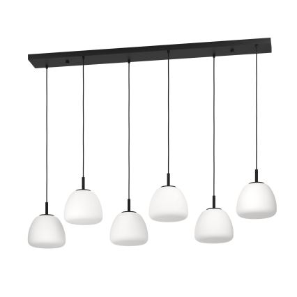 Eglo - Luster na lanku 6xE27/40W/230V čierna
