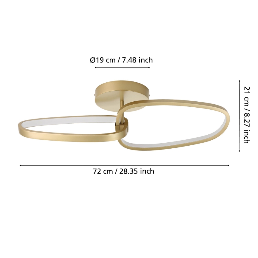 Eglo - LED Stmievateľný prisadený luster LED/25W/230V 3000K zlatá