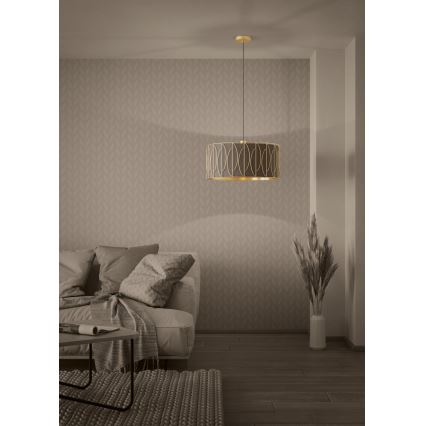 Eglo - Luster na lanku 1xE27/40W/230V zlatá/hnedá