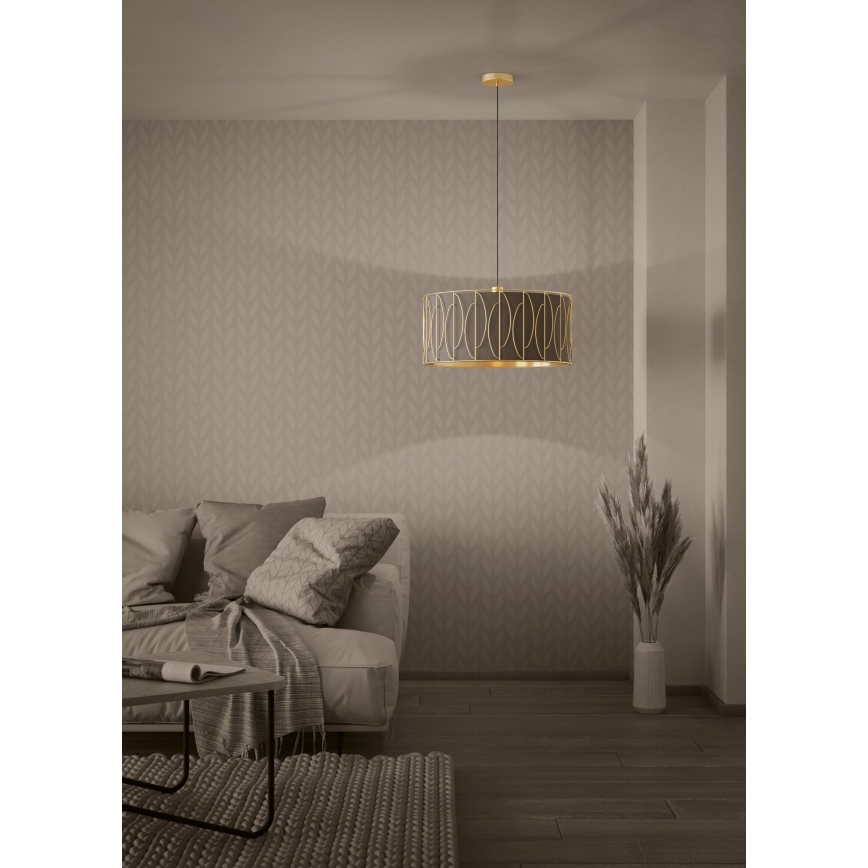 Eglo - Luster na lanku 1xE27/40W/230V zlatá/hnedá