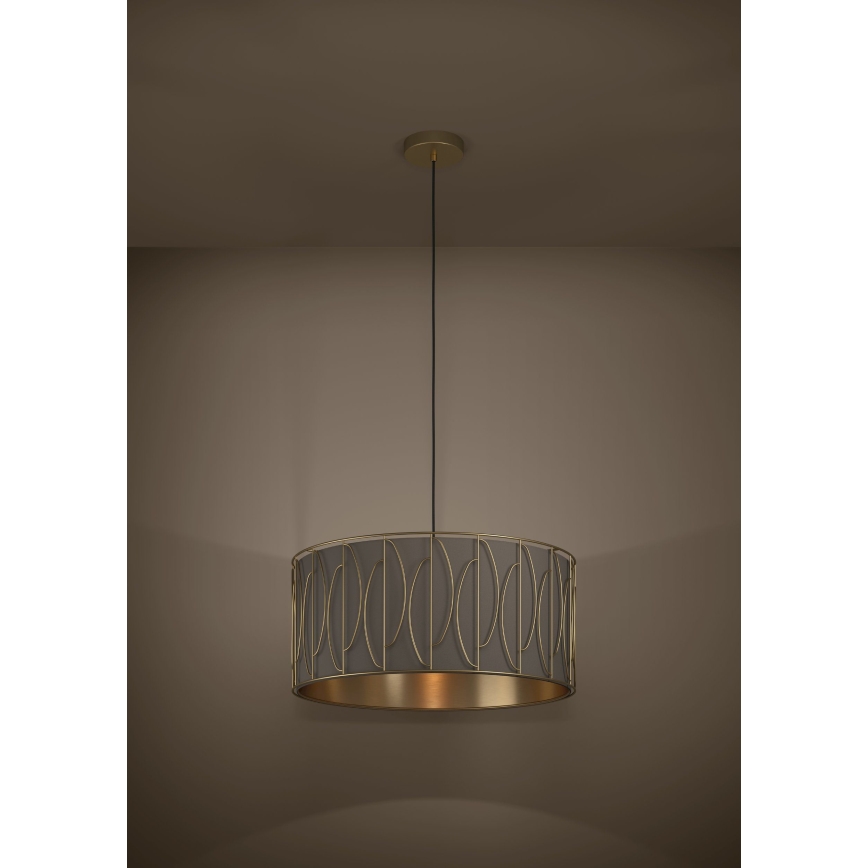 Eglo - Luster na lanku 1xE27/40W/230V zlatá/hnedá