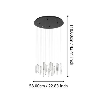Eglo - LED Stmievateľný luster na lanku 6xLED/4,2W/230V 3000K číra