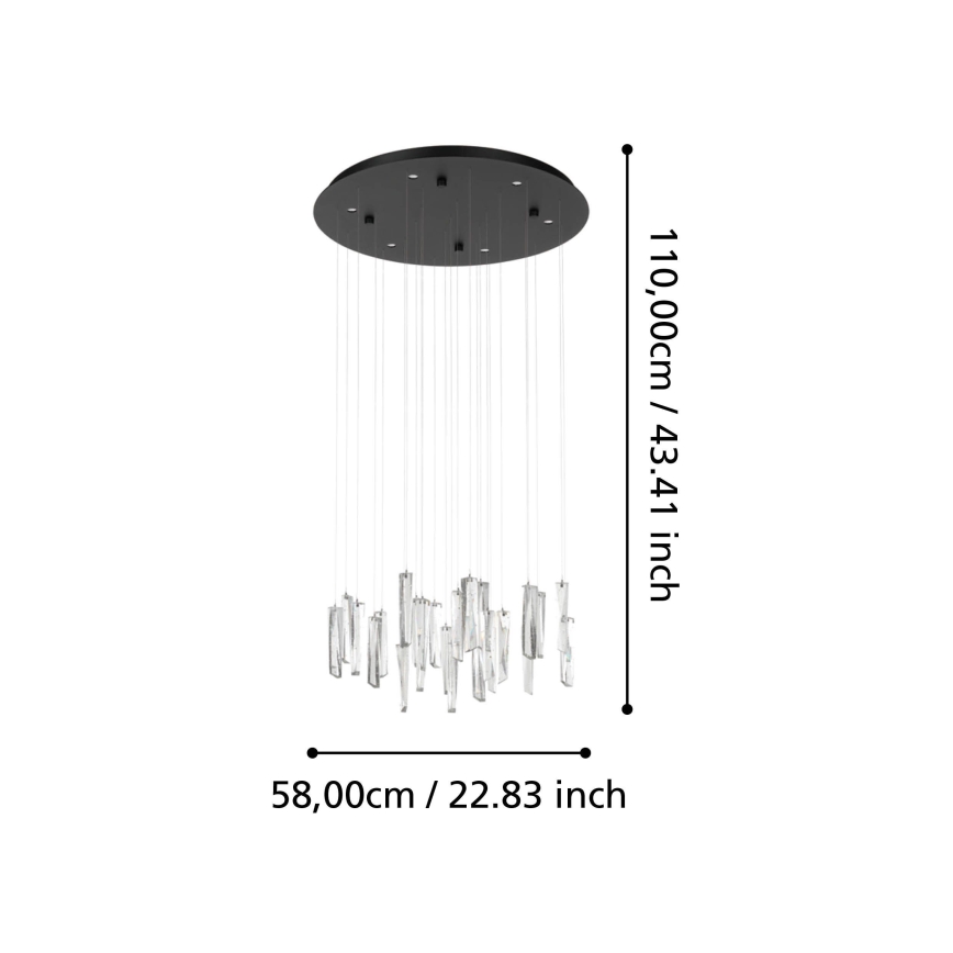 Eglo - LED Stmievateľný luster na lanku 6xLED/4,2W/230V 3000K číra