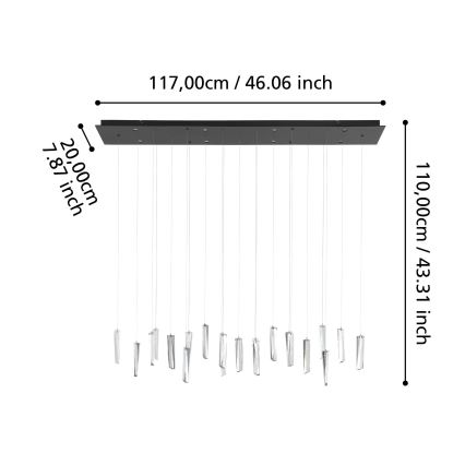 Eglo - LED Stmievateľný luster na lanku 8xLED/4,2W/230V 3000K číra