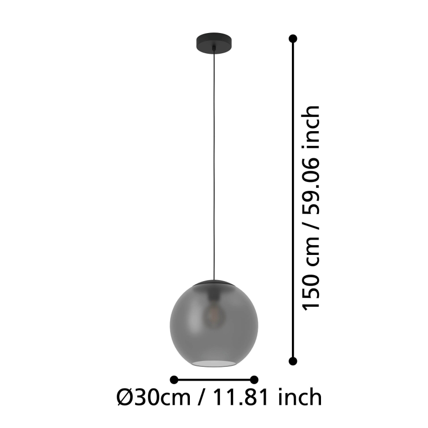 Eglo - Luster na lanku 1xE27/40W/230V dymová
