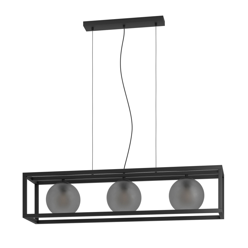 Eglo - Luster na lanku 3xE27/40W/230V dymová/čierna