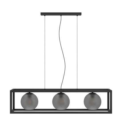 Eglo - Luster na lanku 3xE27/40W/230V dymová/čierna