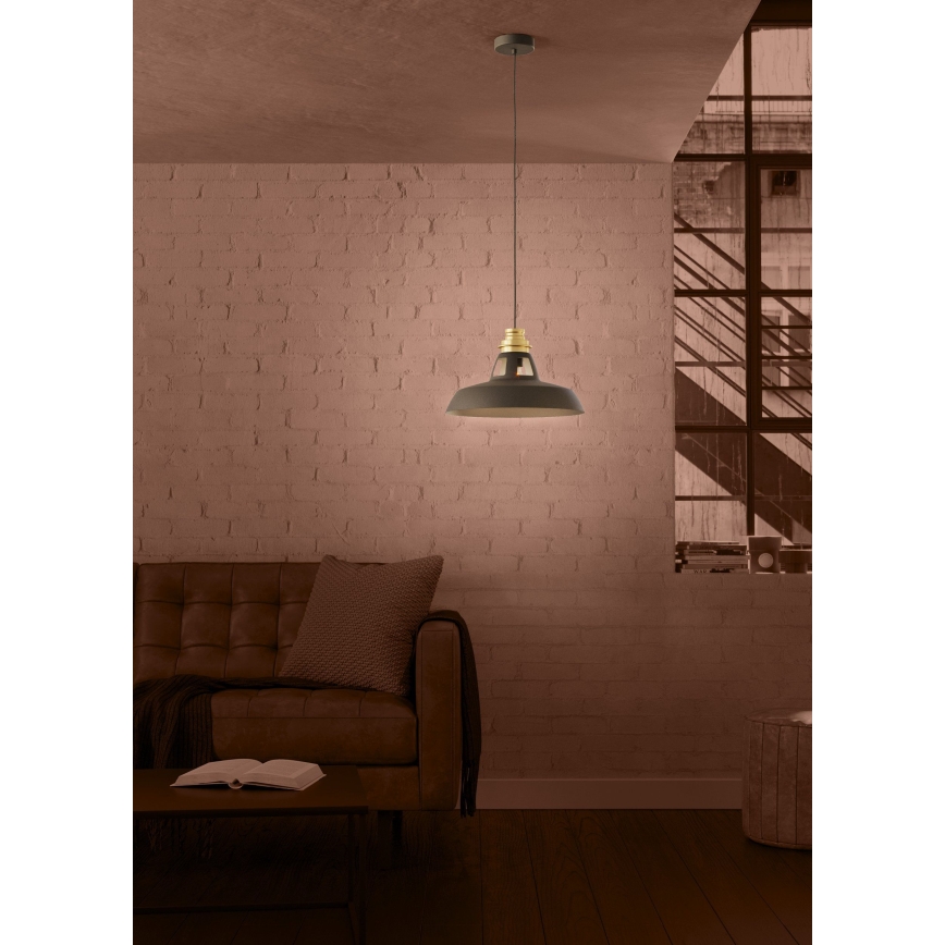 Eglo - Luster na lanku 1xE27/40W/230V čierna/zlatá