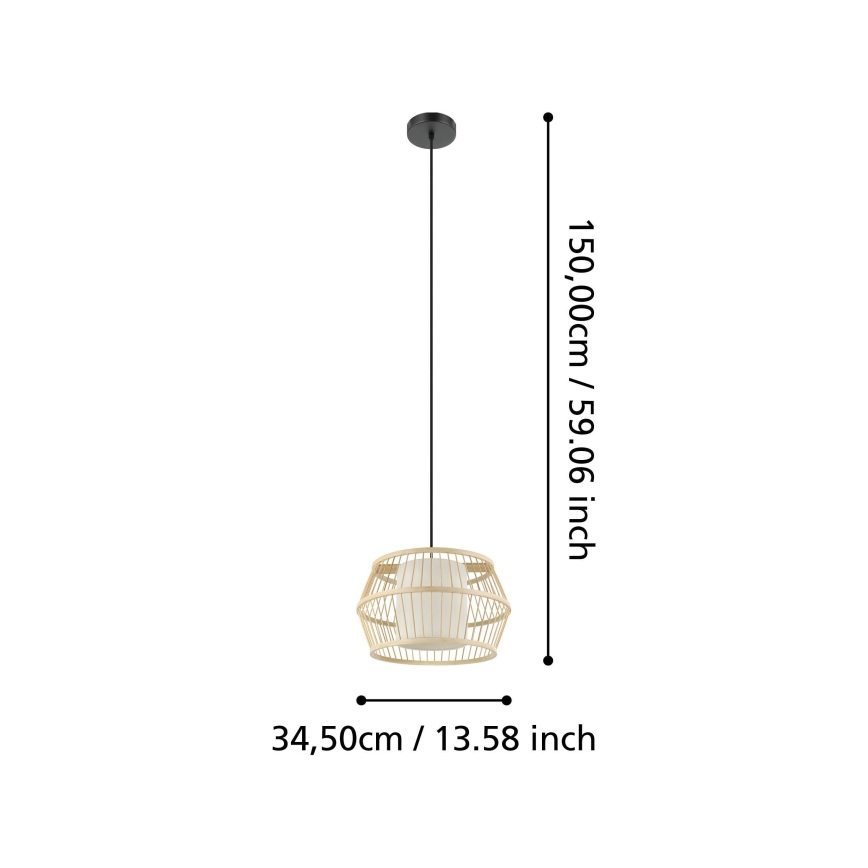 Eglo - Luster na lanku 1xE27/40W/230V bambus