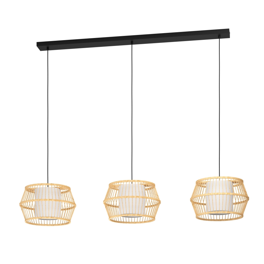 Eglo - Luster na lanku 3xE27/40W/230V bambus