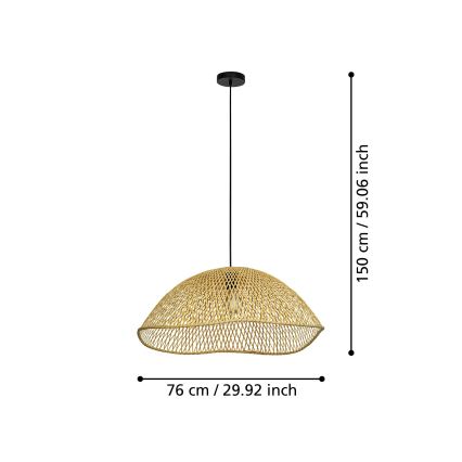 Eglo - Luster na lanku 1xE27/40W/230V pr. 72 cm bambus