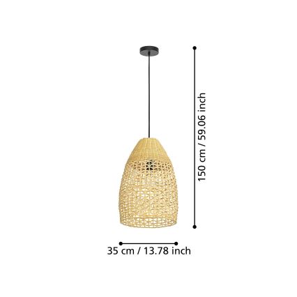 Eglo - Luster na lanku 1xE27/40W/230V pr. 35 cm bambus