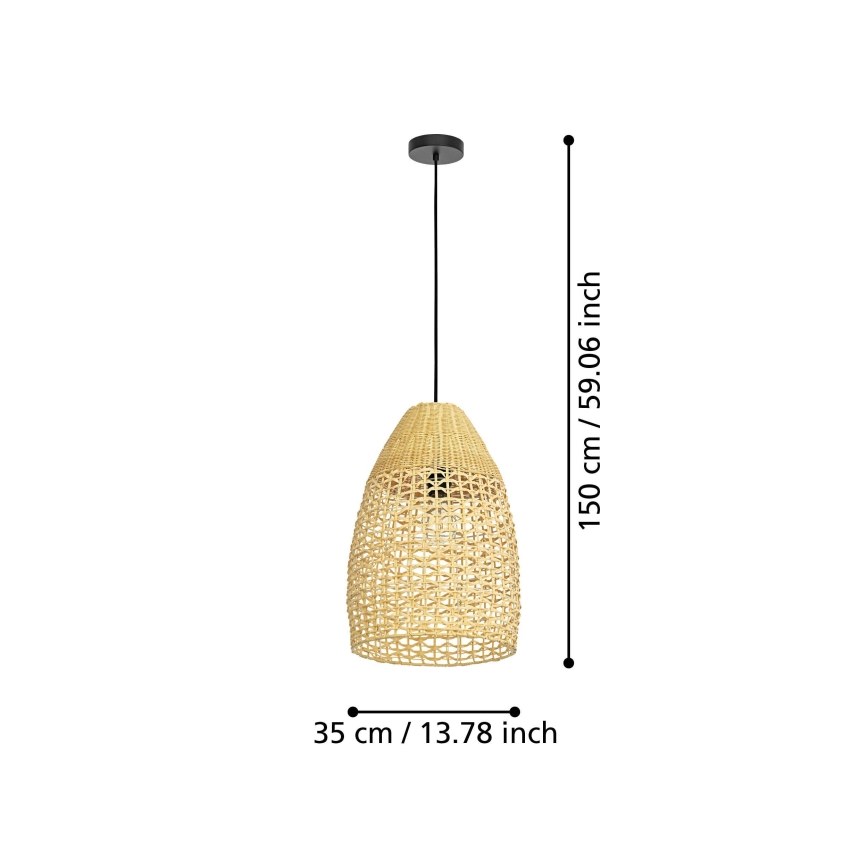 Eglo - Luster na lanku 1xE27/40W/230V pr. 35 cm bambus
