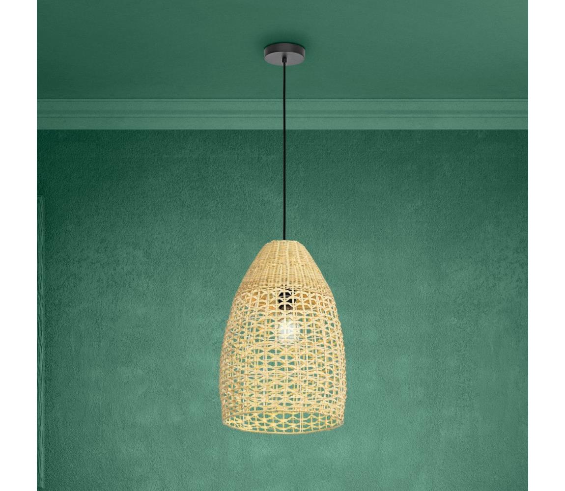 Eglo 390237 - Luster na lanku SAMBUCONA 1xE27/40W/230V pr. 35 cm hnedá