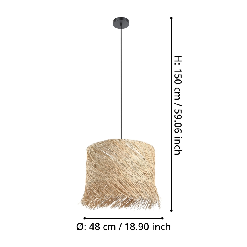 Eglo - Luster na lanku 1xE27/40W/230V ratan