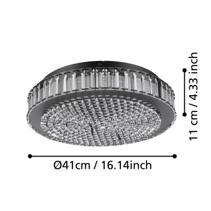 Eglo - LED Stmievateľné stropné svietidlo LED/23,5W/230V 4000K čierna