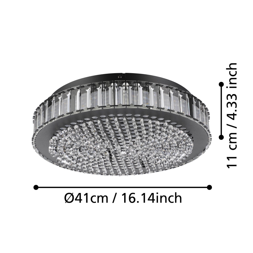 Eglo - LED Stmievateľné stropné svietidlo LED/23,5W/230V 4000K čierna