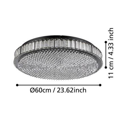 Eglo - LED Stmievateľné stropné svietidlo LED/52,4W/230V 4000K čierna