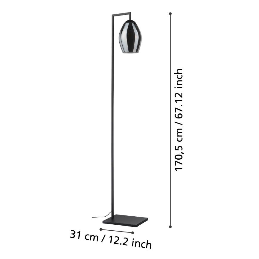 Eglo - Stojacia lampa 1xE27/40W/230V dymová