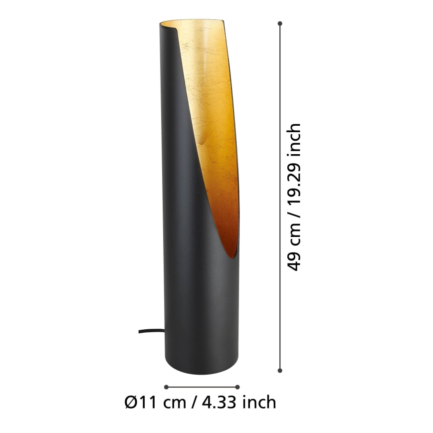 Eglo - LED Stolná lampa 1xGU10/4,7W/230V čierna/zlatá