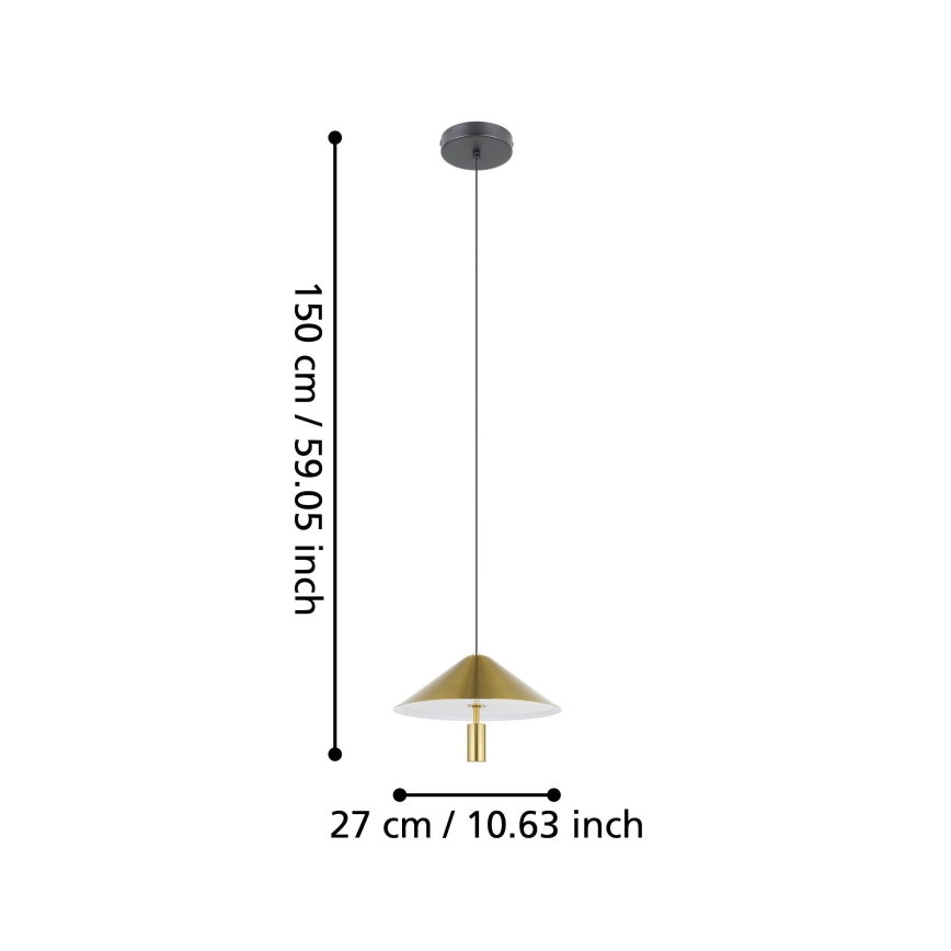 Eglo - LED Luster na lanku LED/12W/230V 3000K zlatá