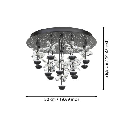 Eglo - LED Stmievateľné stropné svietidlo LED/27W/230V 3000K čierna