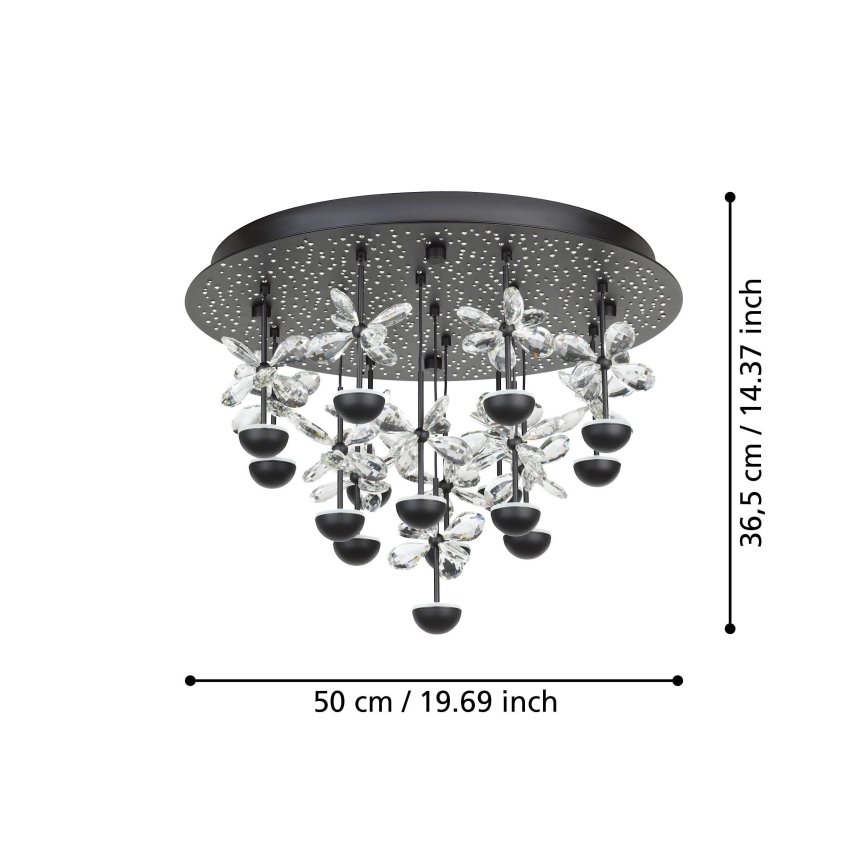 Eglo - LED Stmievateľné stropné svietidlo LED/27W/230V 3000K čierna