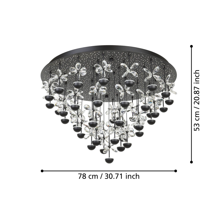 Eglo - LED Stmievateľné stropné svietidlo LED/77,4W/230V 3000K čierna