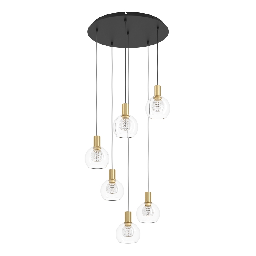 Eglo 390279 - LED Stmievateľný luster na lanku 6xLED/5,4W/230V 3000K pr. 54 cm zlatá