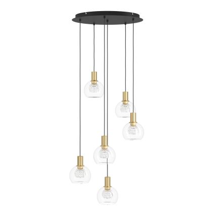 Eglo 390279 - LED Stmievateľný luster na lanku 6xLED/5,4W/230V 3000K pr. 54 cm zlatá