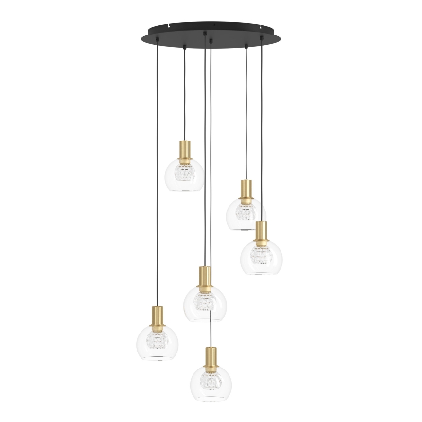 Eglo 390279 - LED Stmievateľný luster na lanku 6xLED/5,4W/230V 3000K pr. 54 cm zlatá