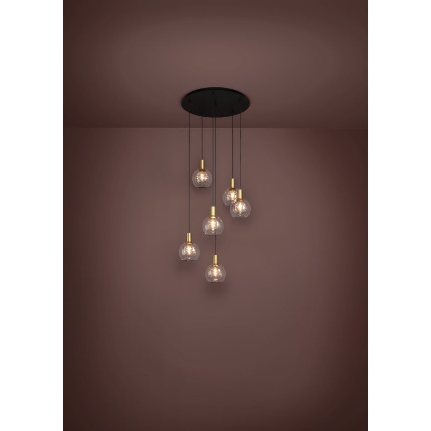 Eglo 390279 - LED Stmievateľný luster na lanku 6xLED/5,4W/230V 3000K pr. 54 cm zlatá