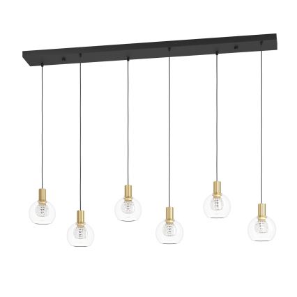 Eglo - LED Stmievateľný luster na lanku 6xLED/5,4W/230V 3000K zlatá