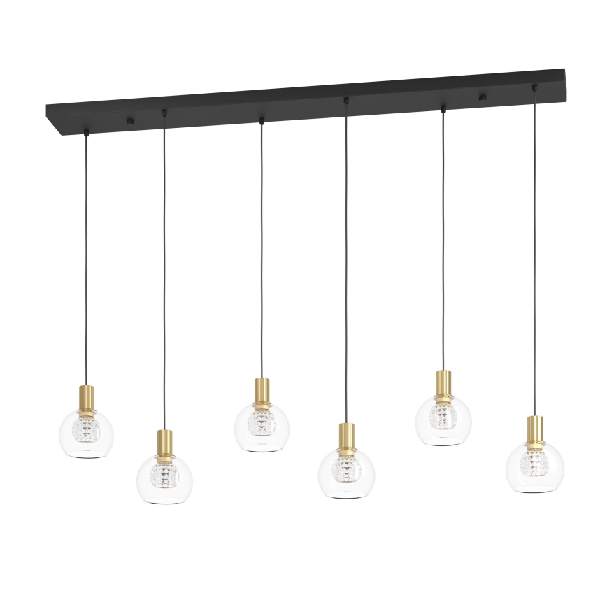 Eglo - LED Stmievateľný luster na lanku 6xLED/5,4W/230V 3000K zlatá