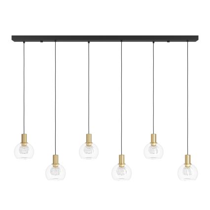 Eglo - LED Stmievateľný luster na lanku 6xLED/5,4W/230V 3000K zlatá