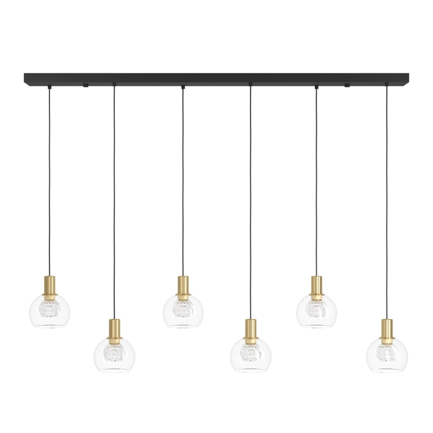 Eglo - LED Stmievateľný luster na lanku 6xLED/5,4W/230V 3000K zlatá