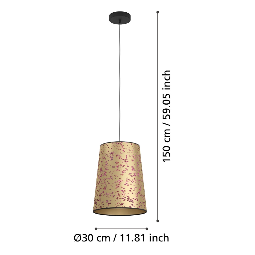 Eglo - Luster na lanku 1xE27/25W/230V zlatá/ružová