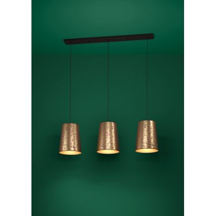 Eglo - Luster na lanku 3xE27/25W/230V zlatá/ružová