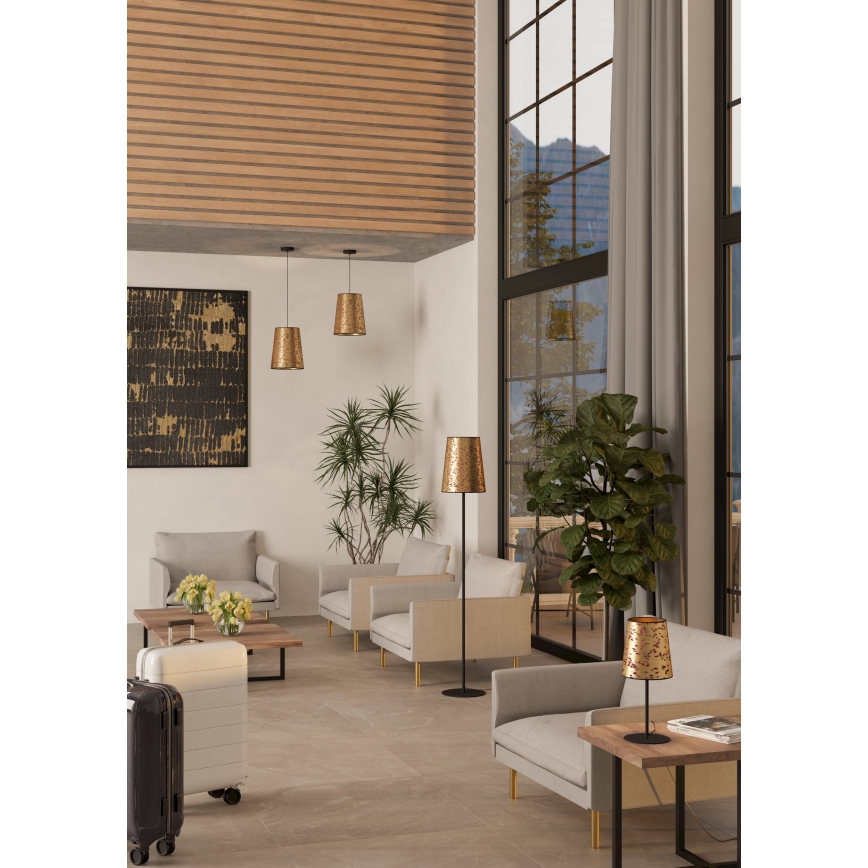 Eglo - Stolná lampa 1xE27/25W/230V zlatá/ružová