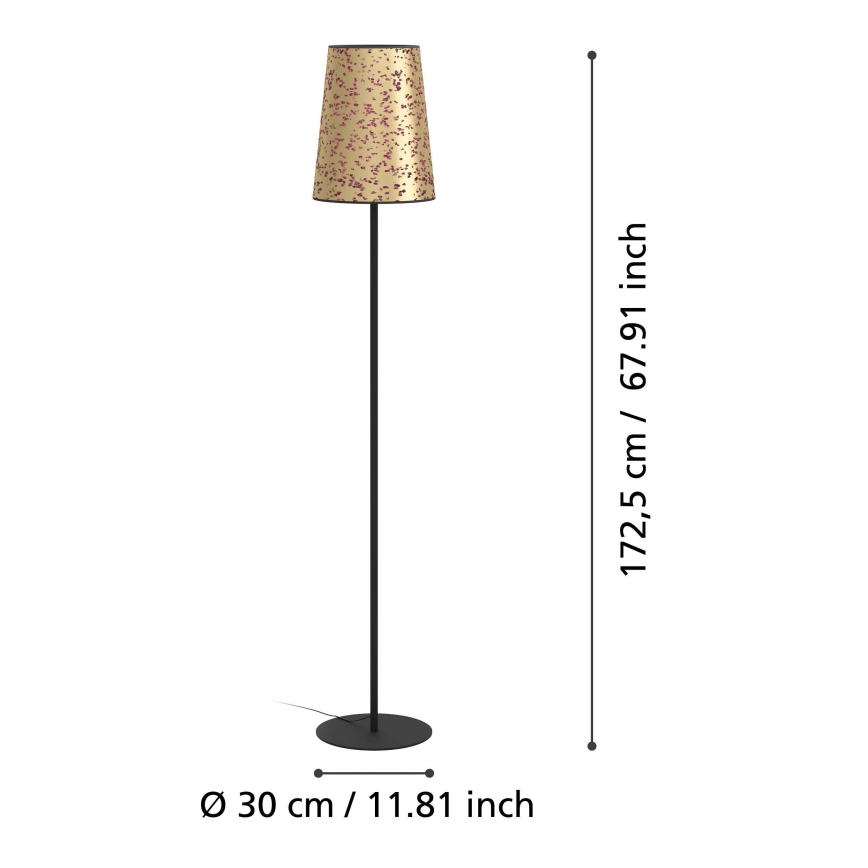 Eglo - Stojacia lampa 1xE27/25W/230V zlatá/ružová