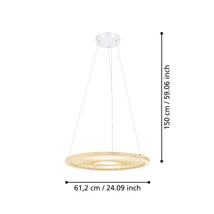 Eglo - LED Stmievateľný luster na lanku LED/36W/230V 4000K béžová