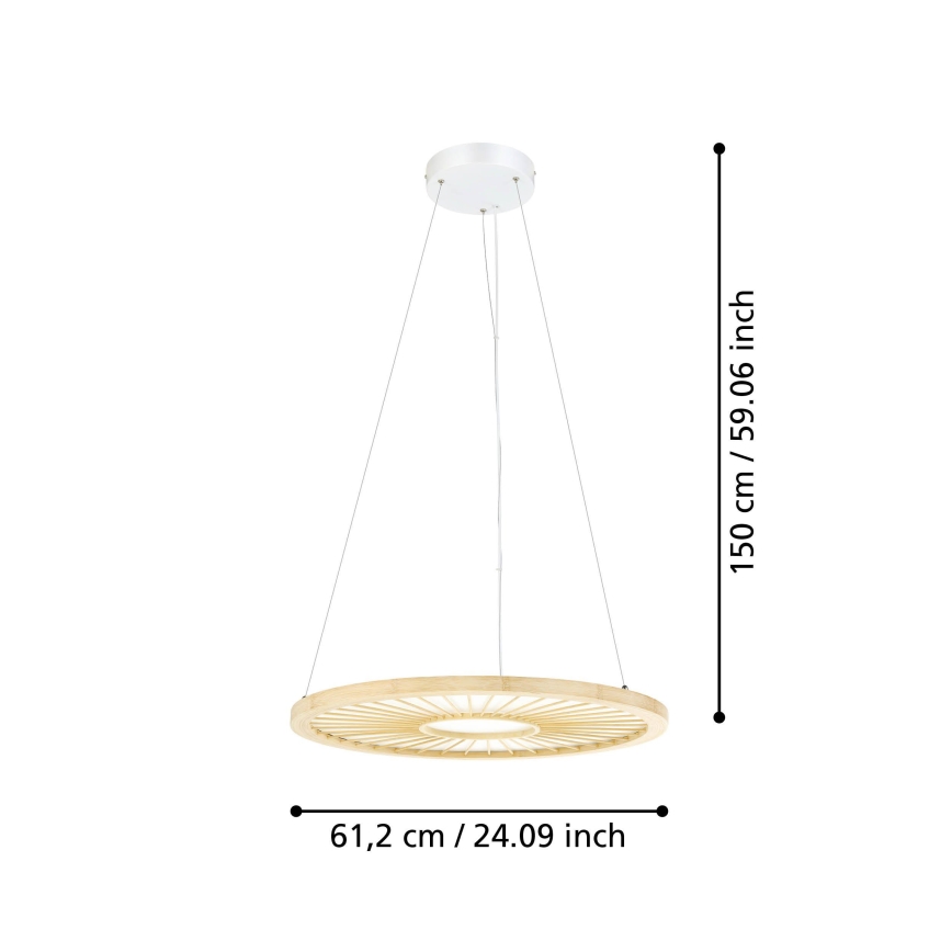 Eglo - LED Stmievateľný luster na lanku LED/36W/230V 4000K béžová