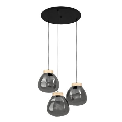 Eglo - Luster na lanku 3xE27/40W/230V dymová