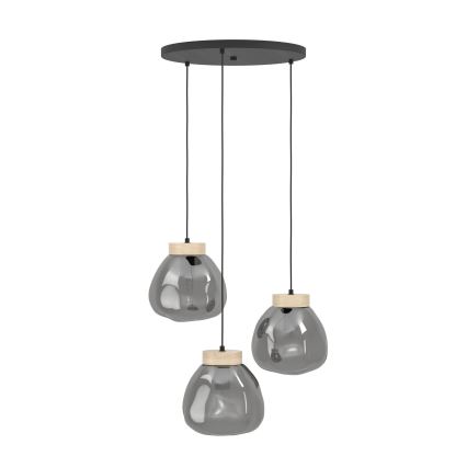 Eglo - Luster na lanku 3xE27/40W/230V dymová