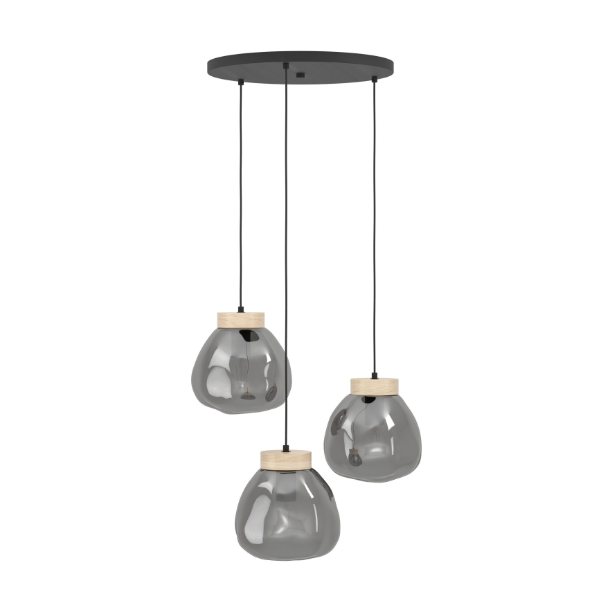 Eglo - Luster na lanku 3xE27/40W/230V dymová