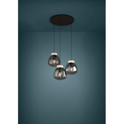 Eglo - Luster na lanku 3xE27/40W/230V dymová