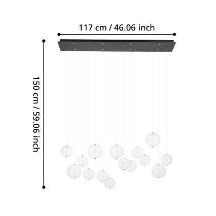 Eglo - LED Stmievateľný luster na lanku 8xLED/4,2W/230V 3000K číra