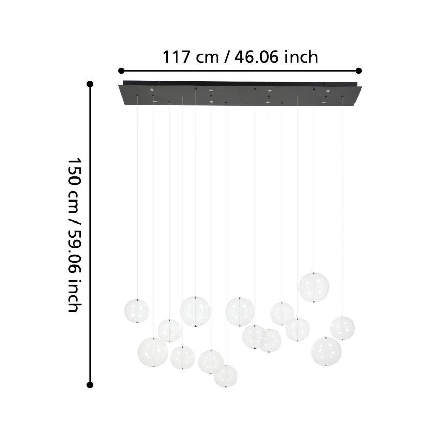 Eglo - LED Stmievateľný luster na lanku 8xLED/4,2W/230V 3000K číra